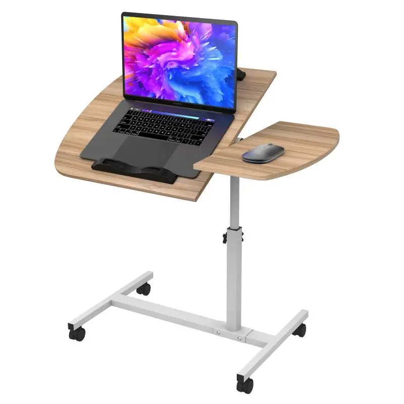 60x40cm Laptop Table Castors Notebook Deskheight Adjustable Good Quality Side Table Top Stand With Wheel Scalable Computer Hold