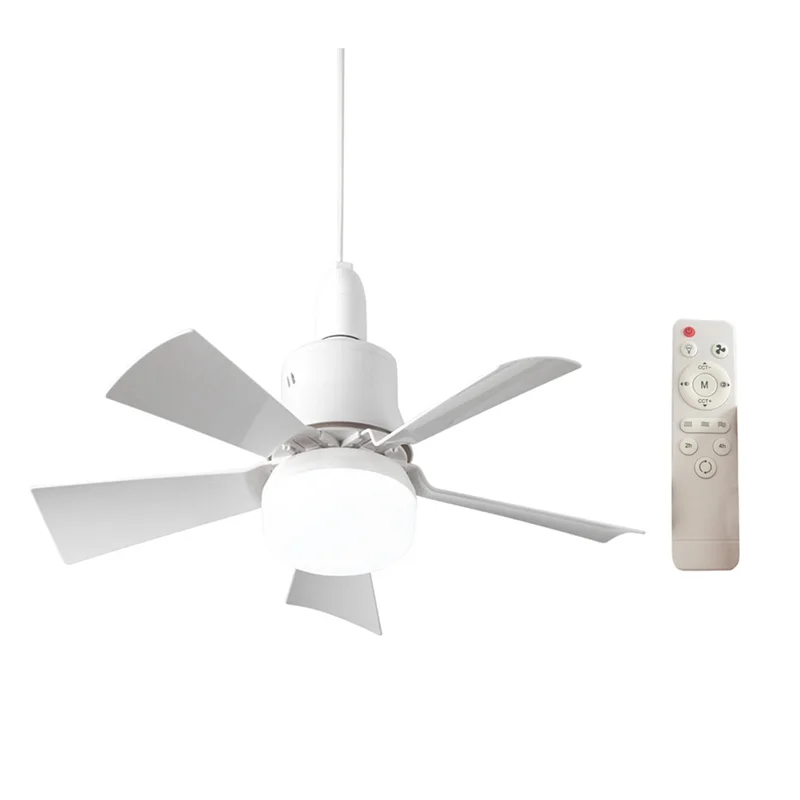 AB46-Socket Fan Light Small Ceiling Fan With Light And Remote, Screw In Ceiling Fan Light For E27 Base, For Bedroom Kitchen Dura