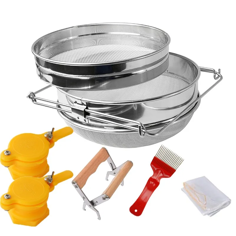 Filter Screen Beekeeping Tool Stainless Steel Double-layer Filter Screen Honey Flow Mouth Honey Cutting Knife Nylon