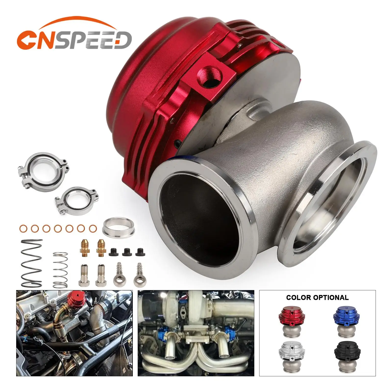 CNSPEED Car Universal 44mm External Wastegate V-Band Flanged Turbo Waste Gate For Supercharge Turbo Manifold