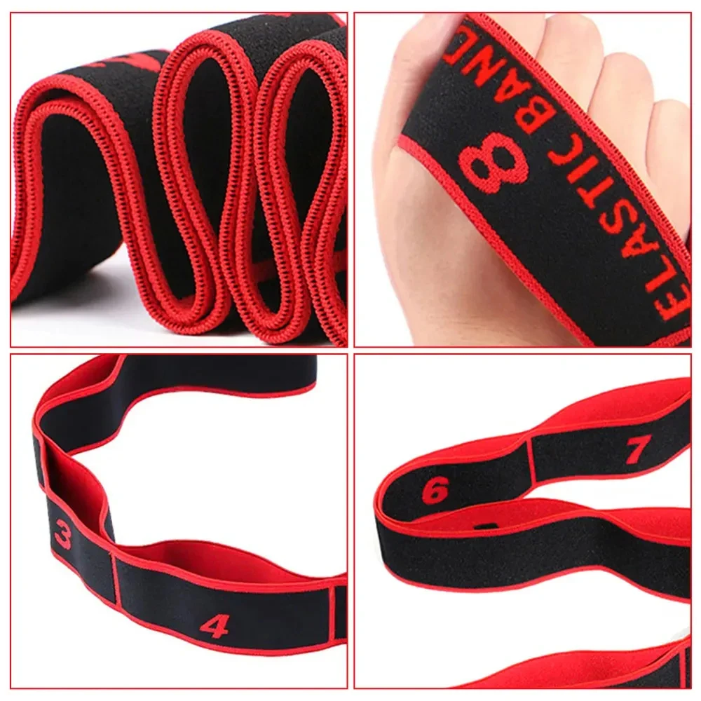 8-teiliger Stil für Tanz, Yoga, Dehnungsgürtel, Pilates, Fitness, Spannung, digitale Elastizität, lateinamerikanisches elastisches Stretch-Widerstandsband – Detail 4