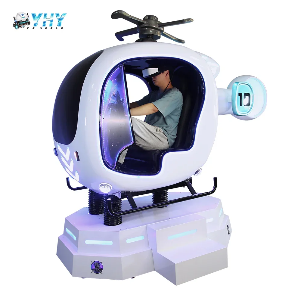 YHY Hot Sale Flying VR Attractions No Age Limit Cockpit Aircraft 9D Flight VR Plane Simulator VR Helicopter