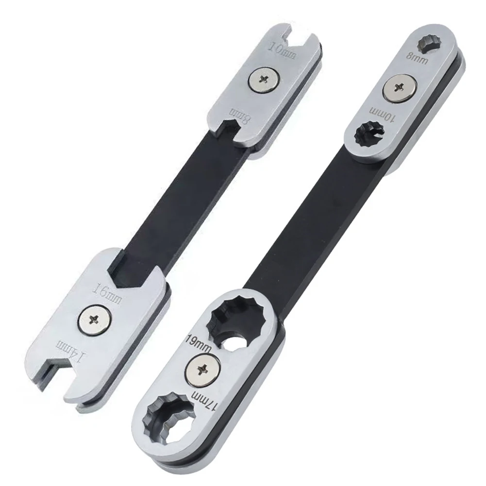 8-in-One Wrench 360 Rotation Wrench Versatile Size Range 360 Degree Rotation Wrench Multitools Tight Space Access
