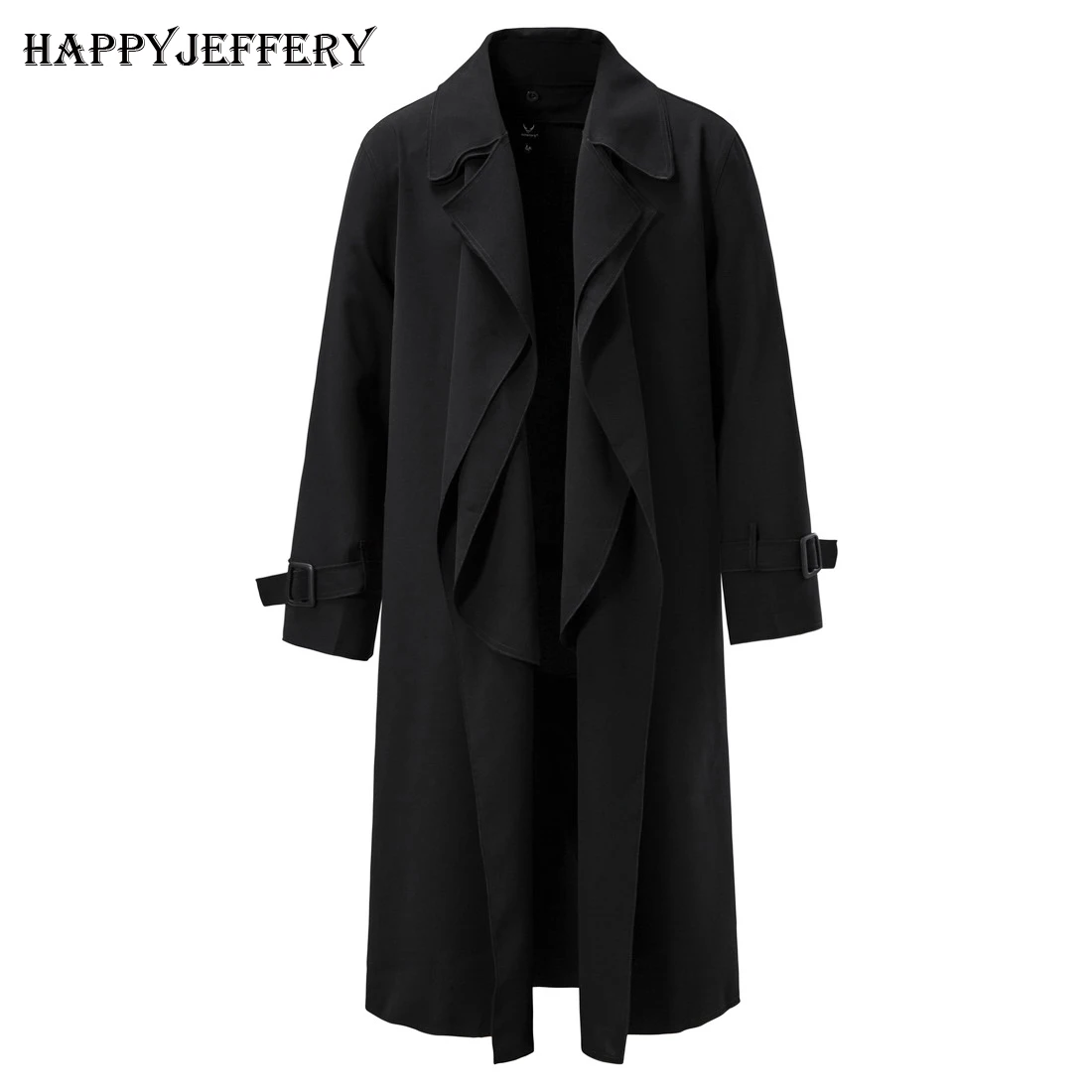 

Mens Spring Autumn Thin Cape Windbreak Fashion Cloak Overcoat Long Trench Coats Male Pea Coat Open Stitch Peacoat Outwear W06