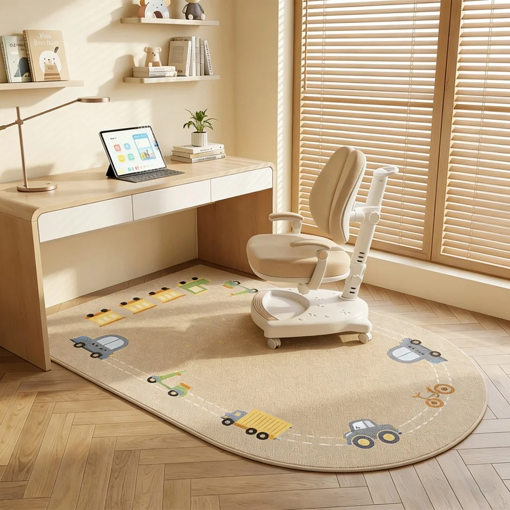 VIKAMA Children's Reading Room Carpet, Easy to Clean Reading Area, Silent Learning Chair, Early Education Mat, Home Decoration
