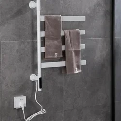 Electric Towel Holder Bathroom Heater Towel Rack Electric Drying Towel Rail Waterproof 220V Touch Digital Display