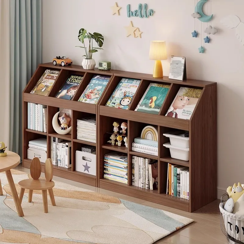 Bookshelf Shelf Floor-to-ceiling household against the wall Picture book storage Children's room Reading area Bookcase Free comb