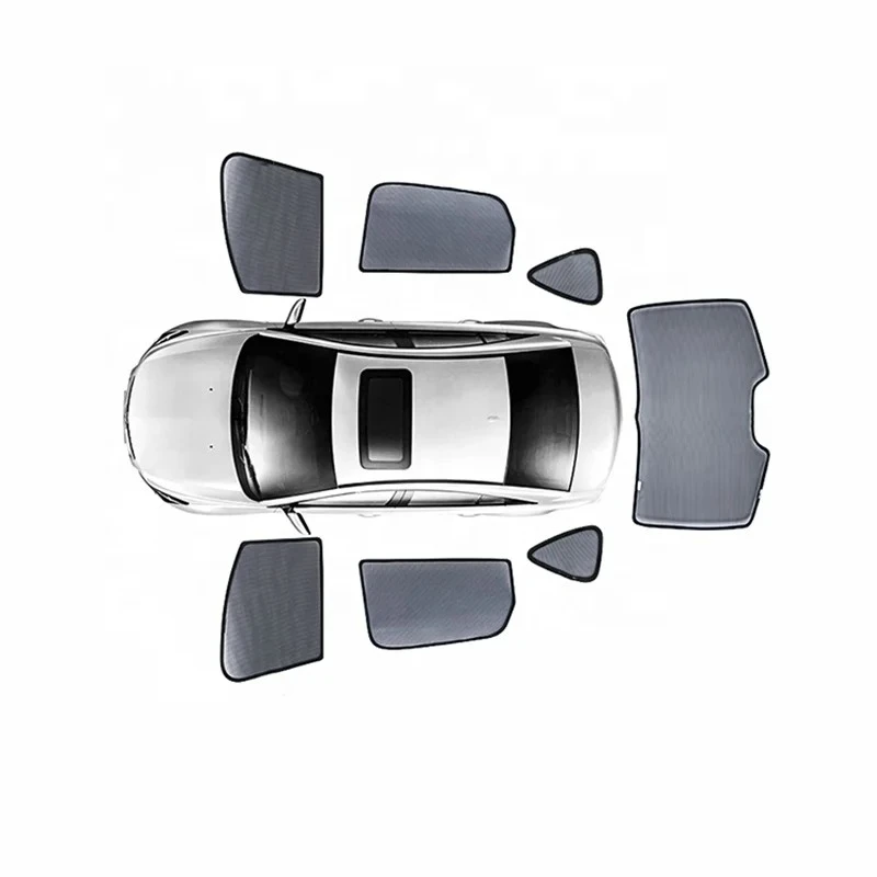 

Foldable car shading heat blocking magnetic car shading front window