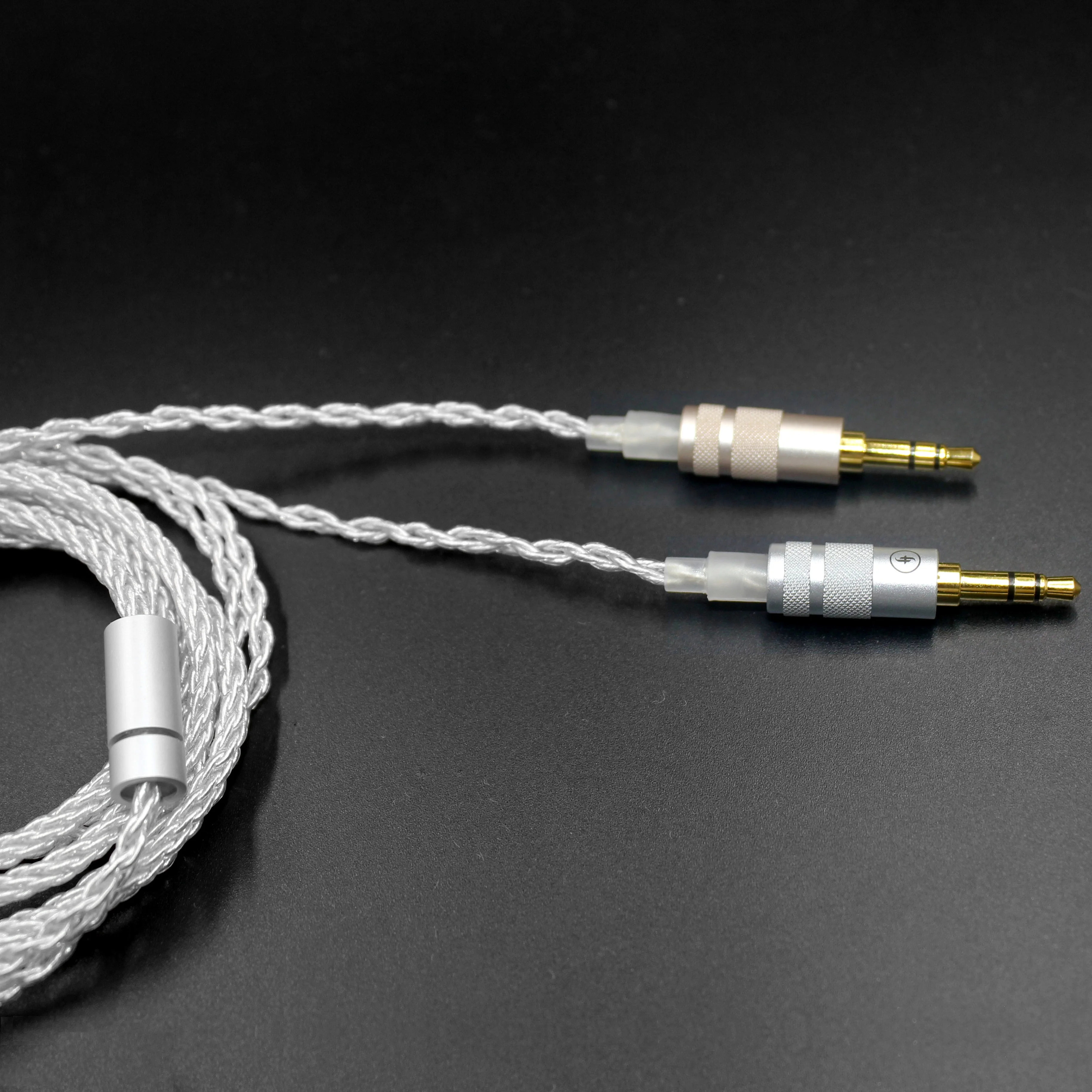 Câble de mise à niveau Hifi plaqué argent à 17 conducteurs, câble principal avec branche principale de 3.5mm, prise au plaquée évitée de 2 à 3.5mm, haute qualité