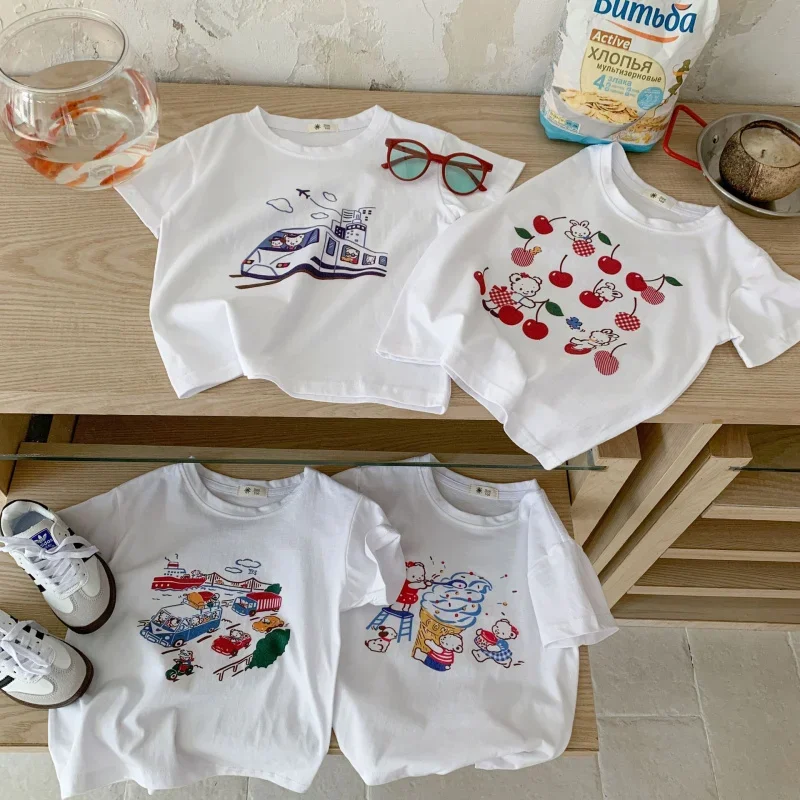 Neue modische T-Shirts für Kinder im Frühling und Sommer – die meistverkauften, bequemen, atmungsaktiven und niedlichen Oberteile für Jungen und Mädchen – Detail 6