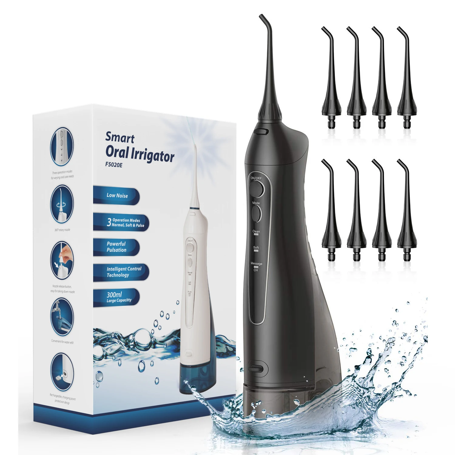 Cleaner IPX7 Cordless Water Flosser 300ml Rechargeable Water Flosser Teeth Cleaner