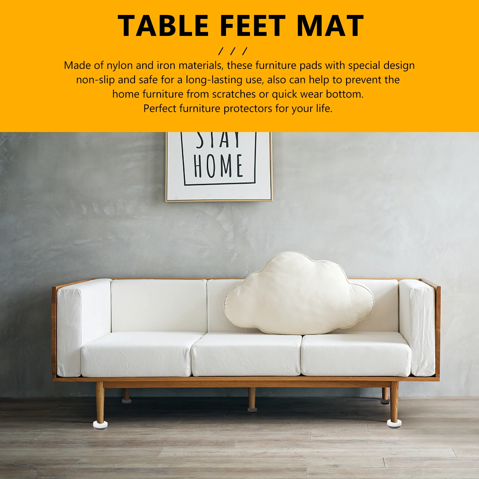 10 Stück Möbelbein-Nagelpolster, langlebig, rutschfest, Hartholz-Bodenschoner, Stuhl, Tisch, Schreibtisch, Kommode, Schrank, Fußpolster, Glide