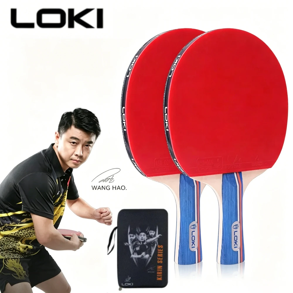 

Orginal 1Pair LOKI K3000 Table Tennis Racket Set Professional Ping Pong Racket Paddle Bat With RXTON 1 Rubber For Beginner