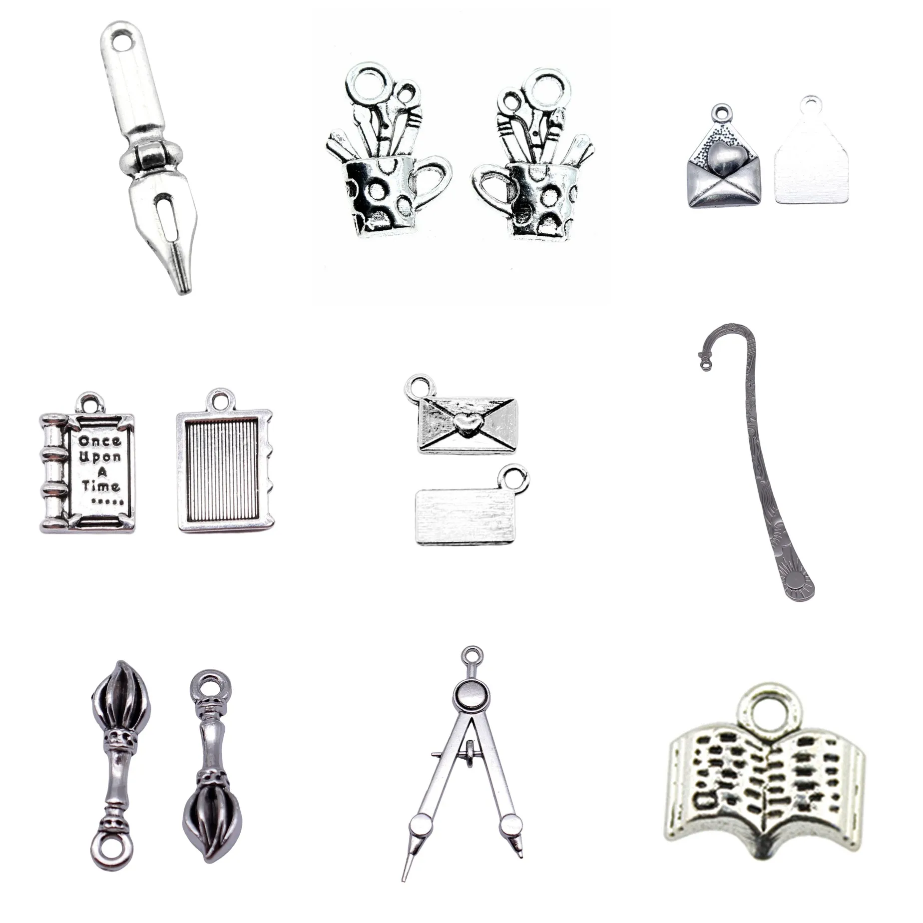 Antique Silver Color School Study Tool Charms Pendant DIY Bracelet Charm For Necklace Bracelet Earring DIY Jewelry Findings