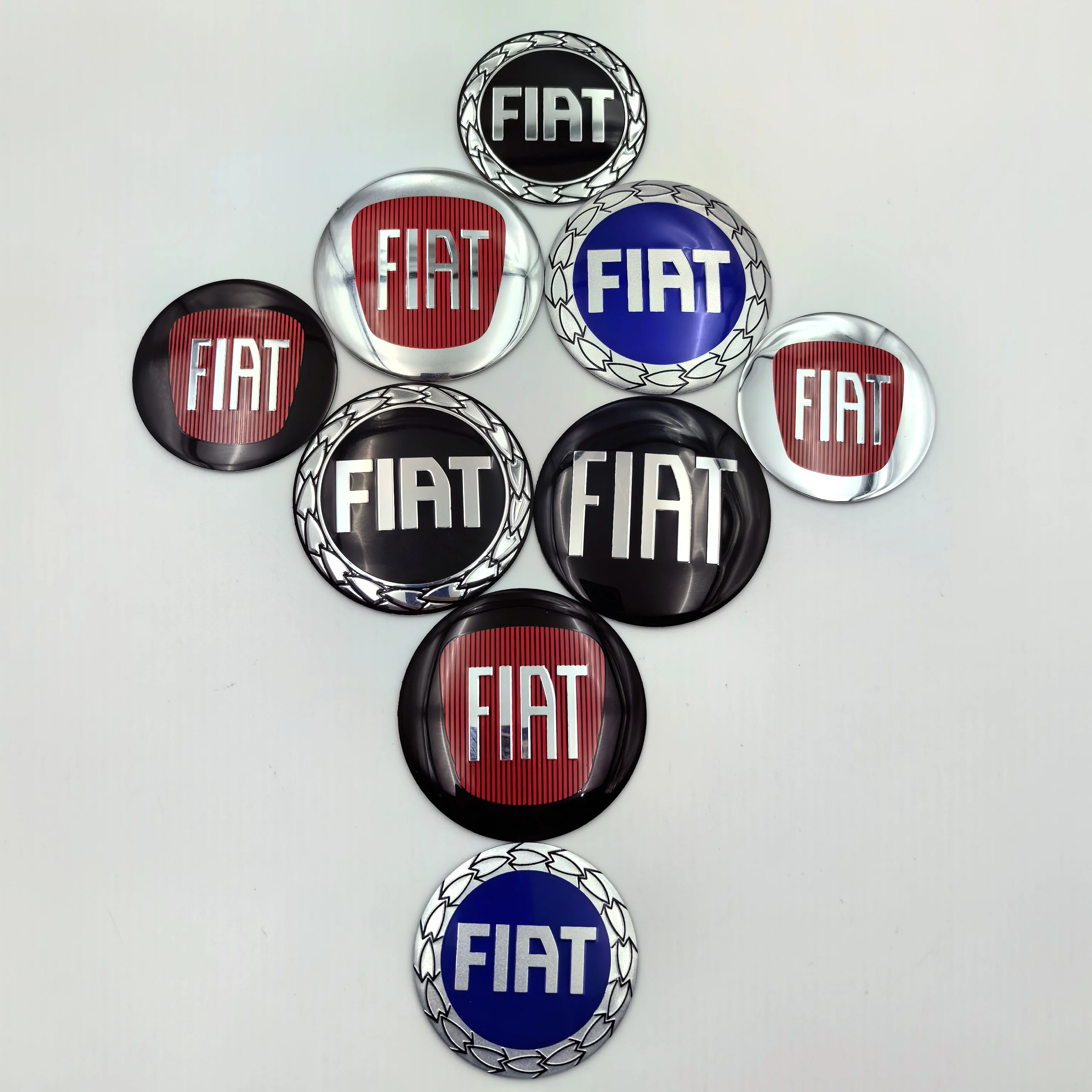 4pcs 3D Car Emblem Wheel Center Hub Caps 50mm 56mm Diameter Dust-Proof Badge Covers Sticker Styling Accessories for FIAT