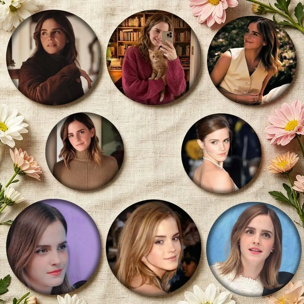 E-Emma W-Watson Actor 25mm 32mm 44mm 58mm 75mm Brooches Badges Pins for Accessories Gift