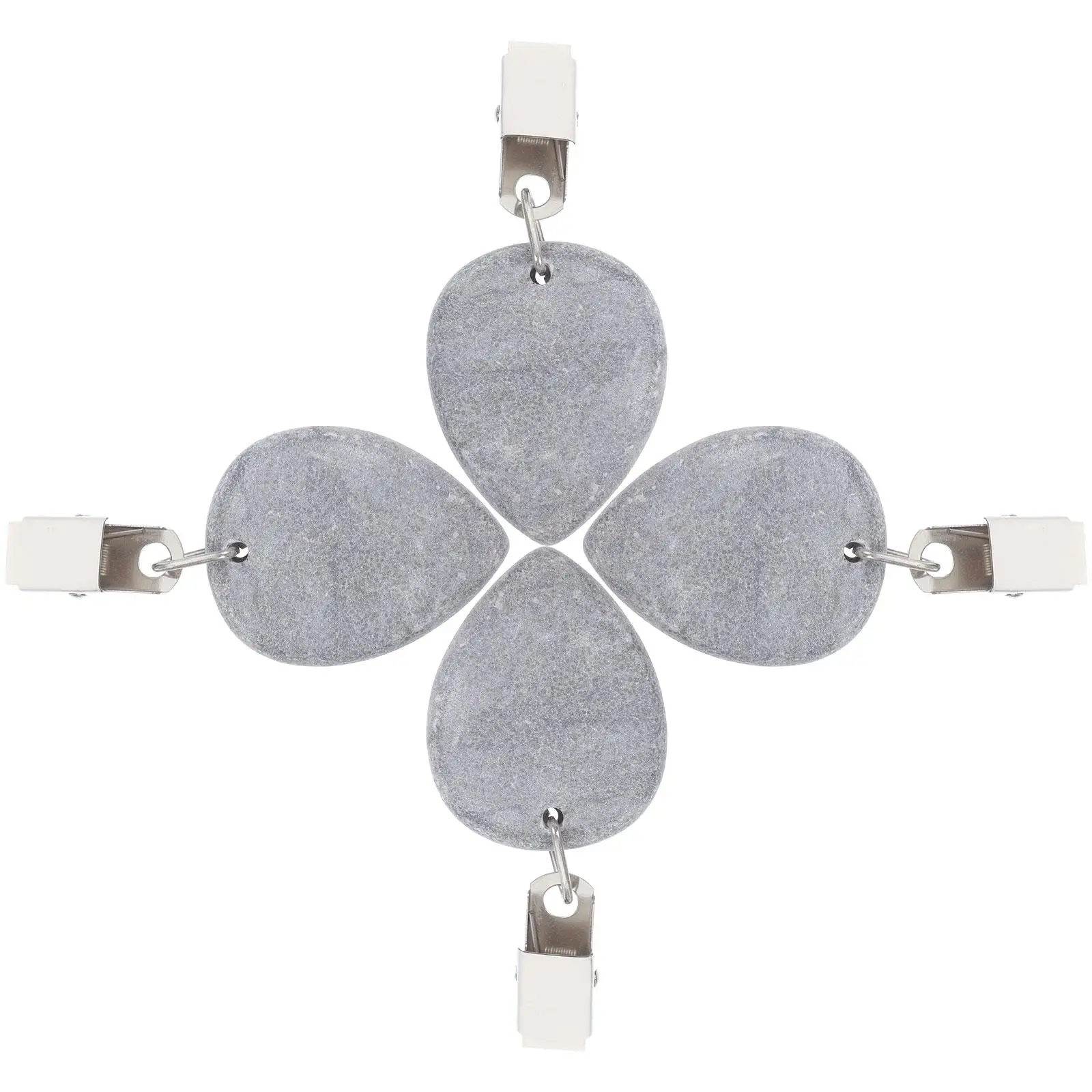4 Pcs Tear Drop Marble Tablecloth Weights 3 5x4 5 White Reusable Clips Decorative Practical Home Party Restaurant Banquet