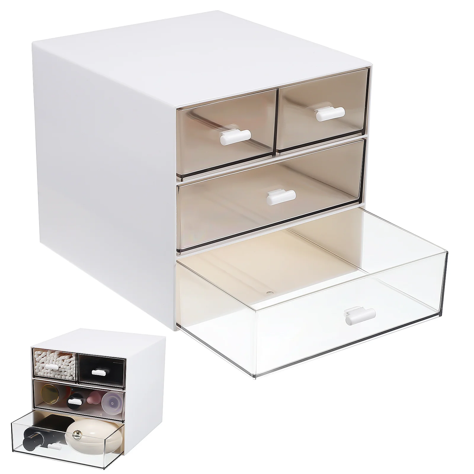 

3 Drawer Desktop Storage Box Transparent Organizer for Makeup Jewelry Stationery Desk Drawer Organizer Plastic Countertop