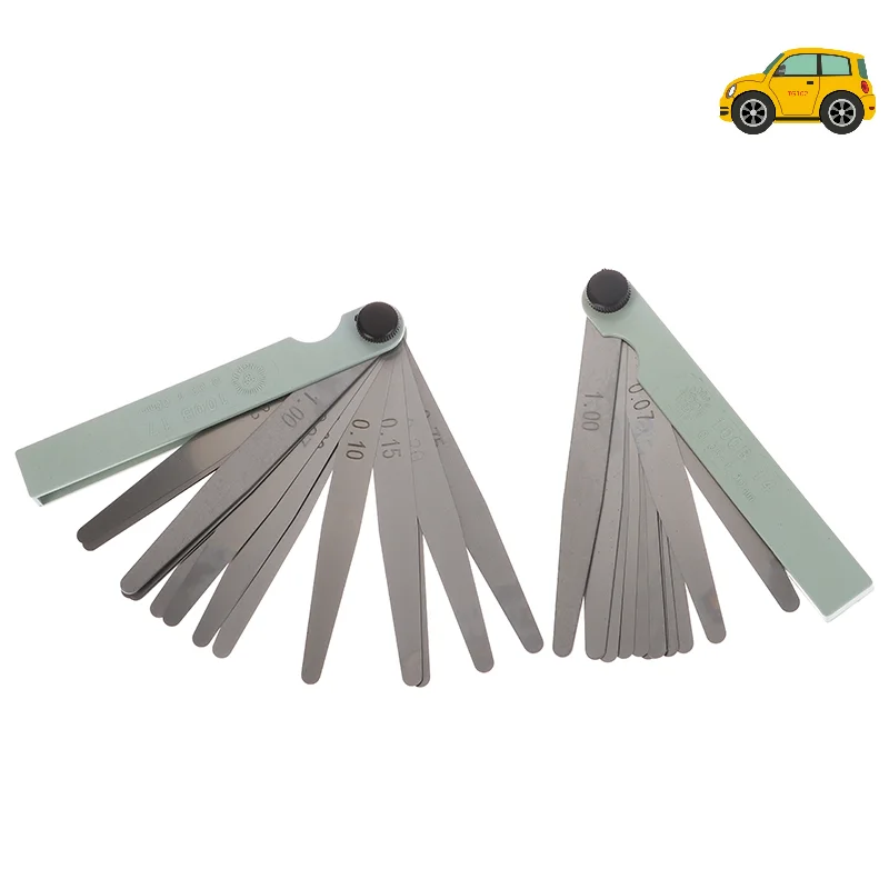 

14/17 Blades Feeler Stainless Steel Gap 0.05-1.0mm Thickness Filler Gauge Tool Feeler Gauge Metric Thickness Gauge Set