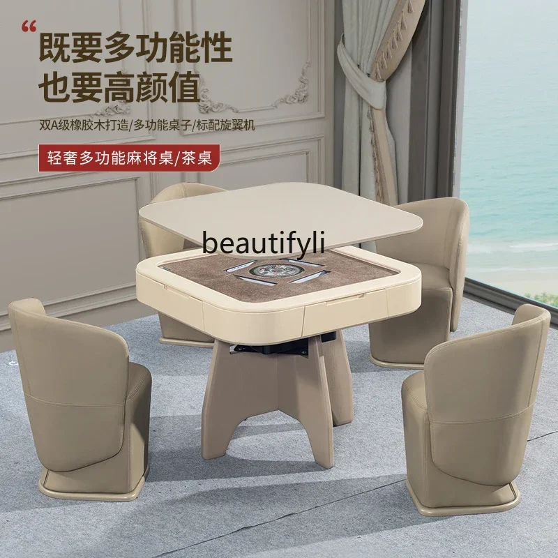 

YH Solid mahjong machine Automatic dining table Dual-purpose tea table Integrated electric mahjong table Mute machine Y