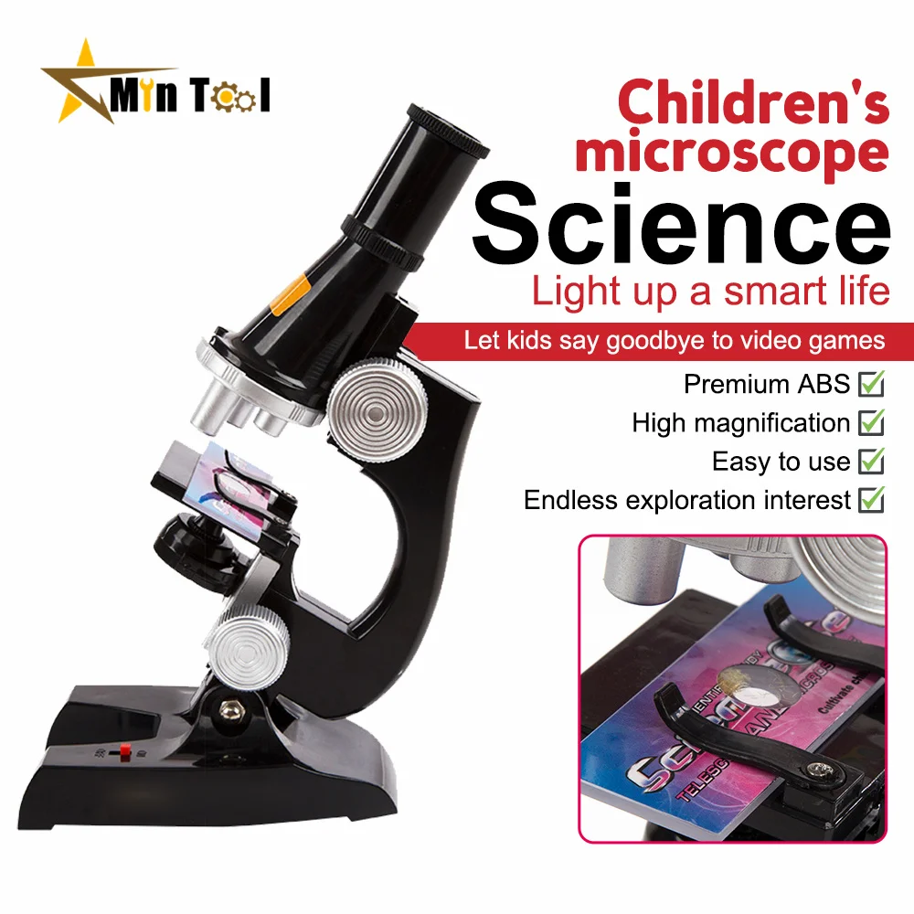 Zoom Biological Microscope Lab Led 100x 400x 1200x School Science Experiment Education Scientific Toys For Children Teaching