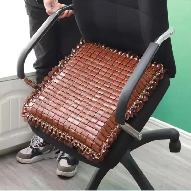 Natural Bamboo Cooling Seat Cushion, Breathable Non-Slip Summer Cool Pad, Universal Comfort Mat for Car Seats, Office Chairs & H