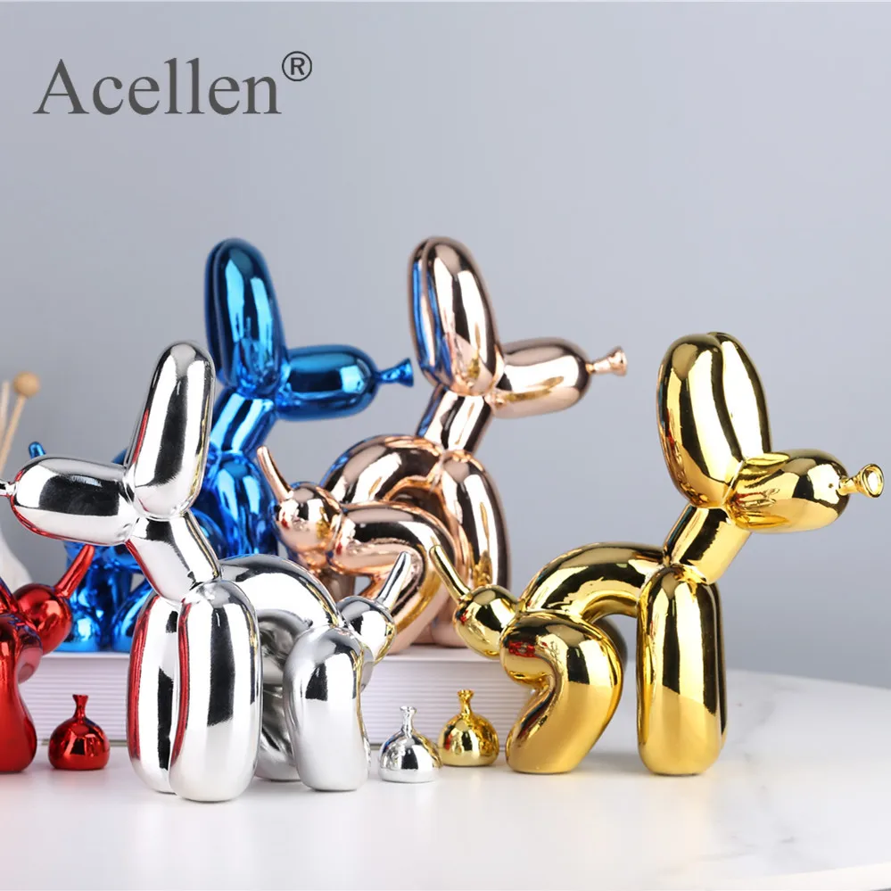 Creative Pooping Balloon Dog Statue Home Decor Modern nordic Cute Animal Resin Art Sculpture Crafts Desktop Decoration Ornaments