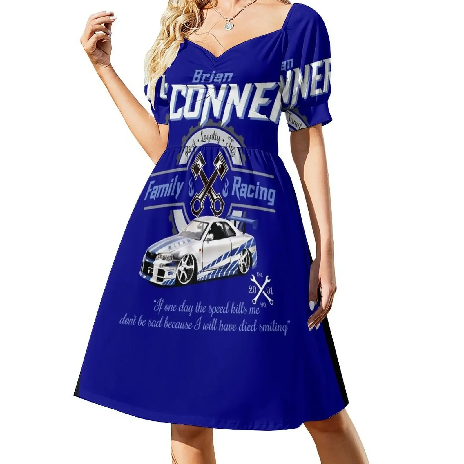 

Brian O'Conner Family Racing Fast and Furious Tribute Sleeveless Dress luxury woman evening dress women dresses Dress