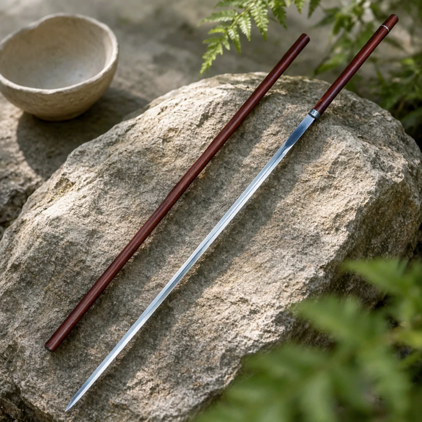 Reverse Joint Willow Slim Sword 101CM Rapier Sword Iron Scabbard Martial Arts Training Collection Decor Free Sword Stand