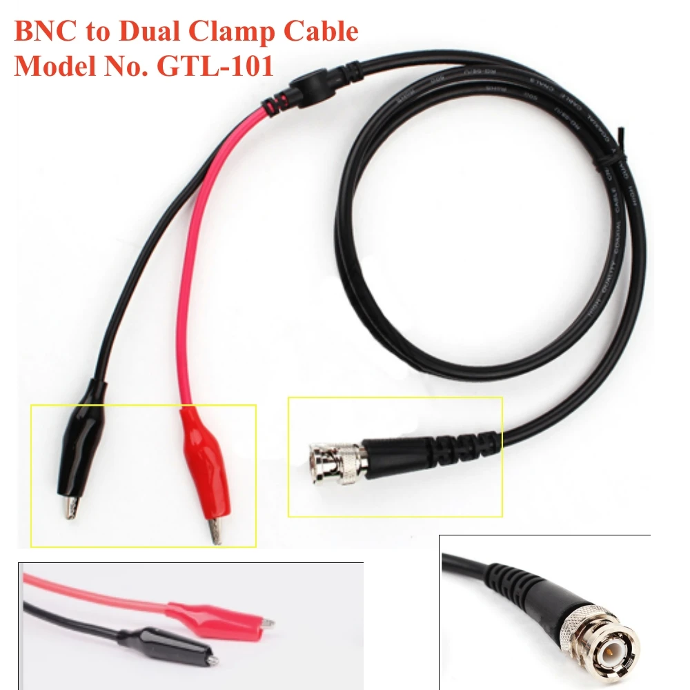 

Test Lead Oscilloscope Connection Cable Function Signal Generator Output Cable BNC to Dual-Clip Cable GTL-101