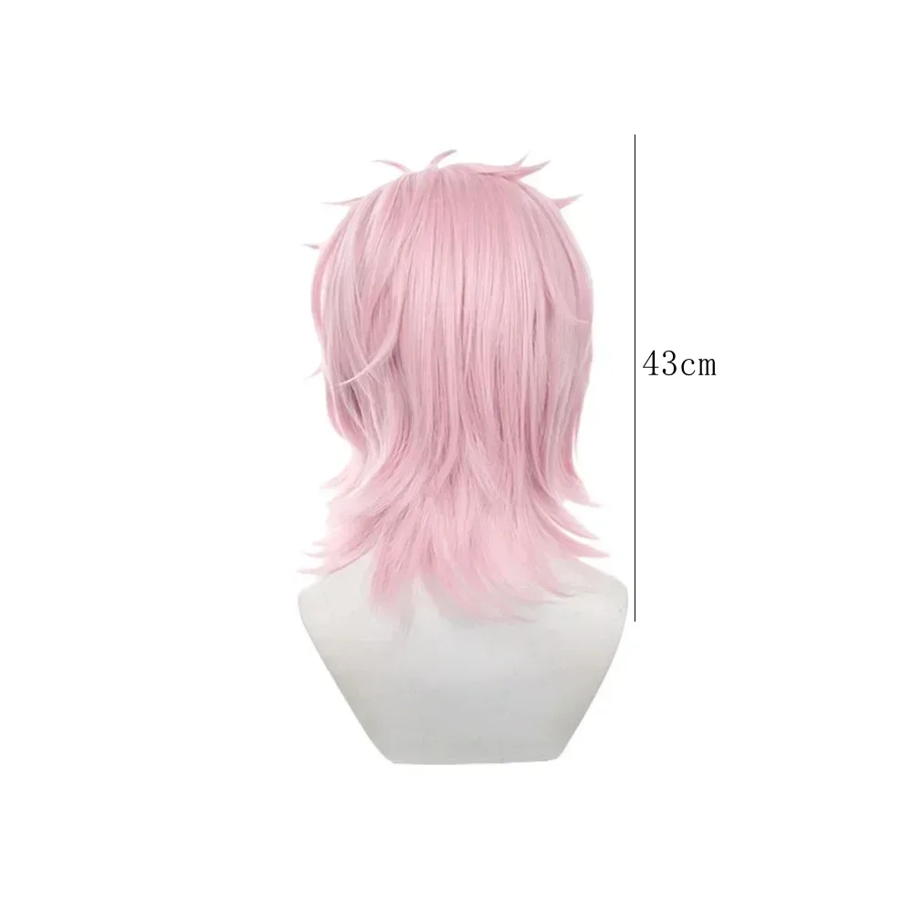 Anime Synthetic Hair Wind Breaker Mitsuki Kiryu Cosplay Wigs Short Pink Halloween Party Props