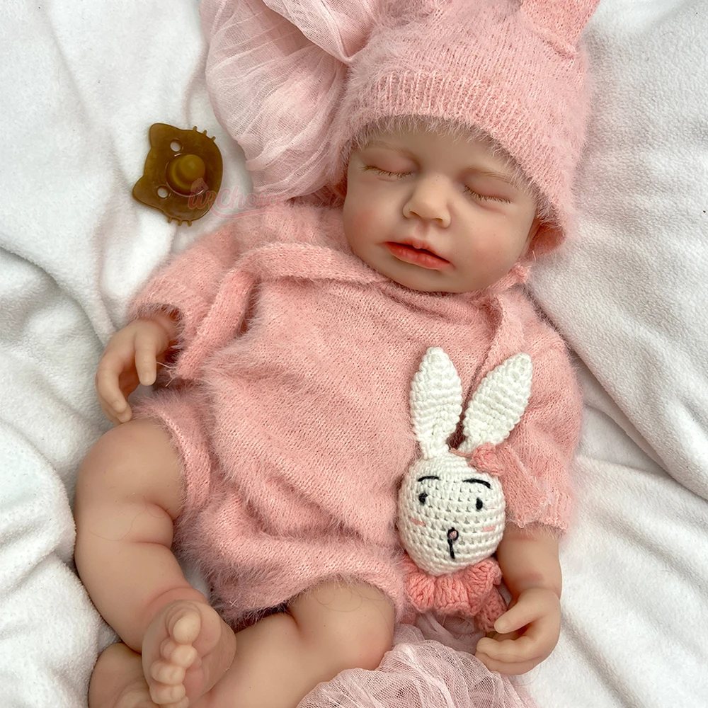 45cm Lifelike Full Body Soft Silicone Reborn Baby Girl Open Mouth Realistic Weighted Newborn Doll for Childcare Training