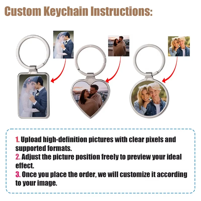 Custom Photo Keychain Personalized Picture Keyring, Custom Memorial Keepsake Souvenir Gift for Birthday Anniversary Daily Memory view 6