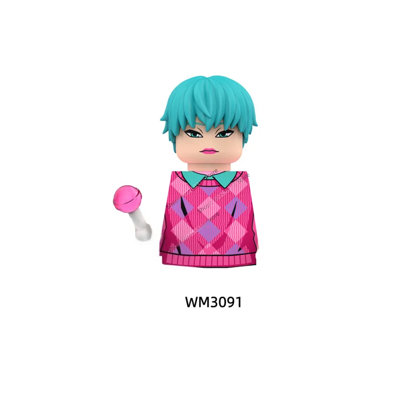 New Korean Wave pop Anime WM3082-WM3090 Bricks WM6230 Action Figure Cartoon Character Figurines Building Blocks Model Toys Gifs