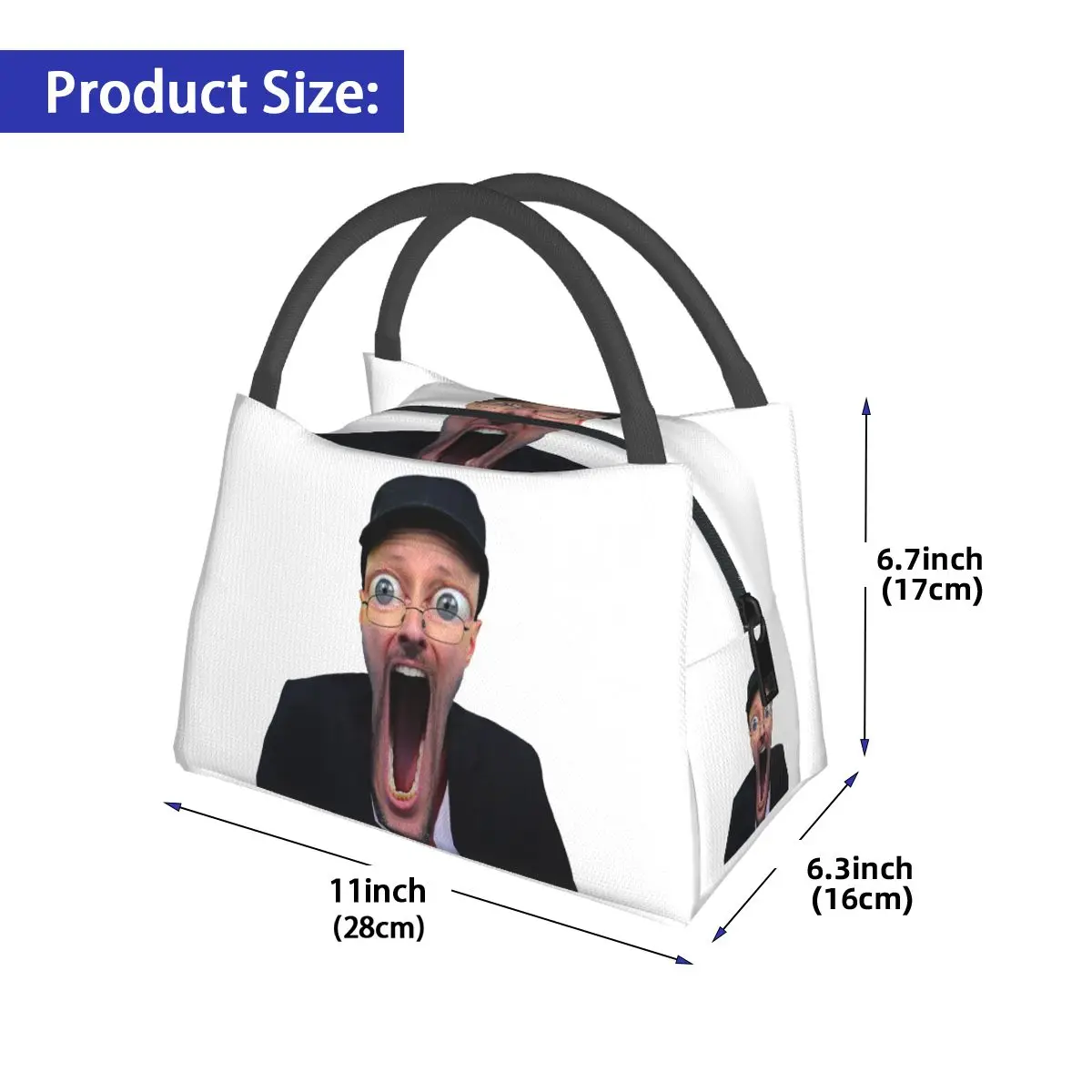 NOSTALGIA CRITIC WOJAK FUNNY MEME SOYLENT SOY REDDIT 4CHAN Insulated Lunch Bag for Women Bento Storage Food Boxes Container