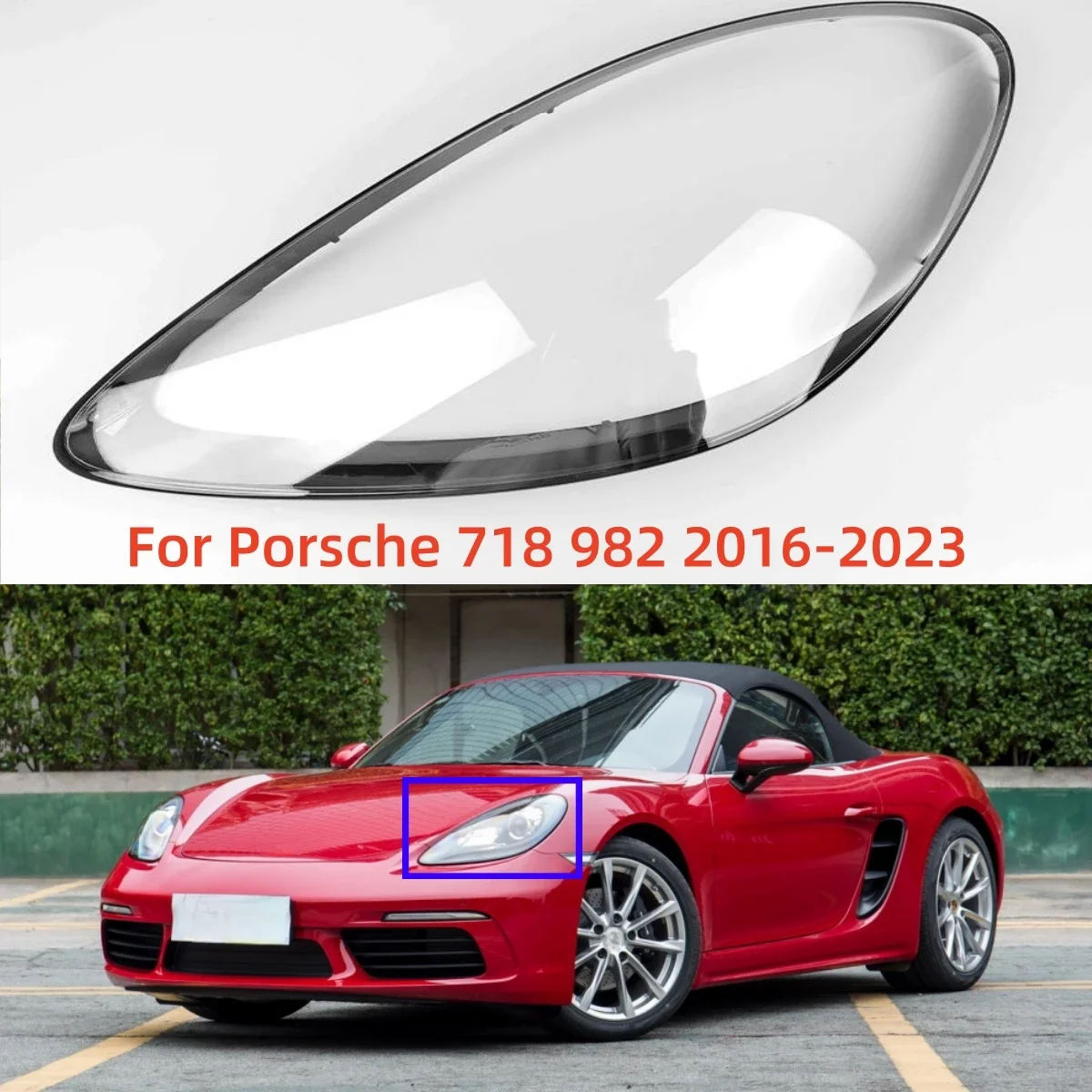 

Pop For Porsche 718 982 2016-2023 Car Accessory Products Headlights Lights Glass Replace The Original Lens