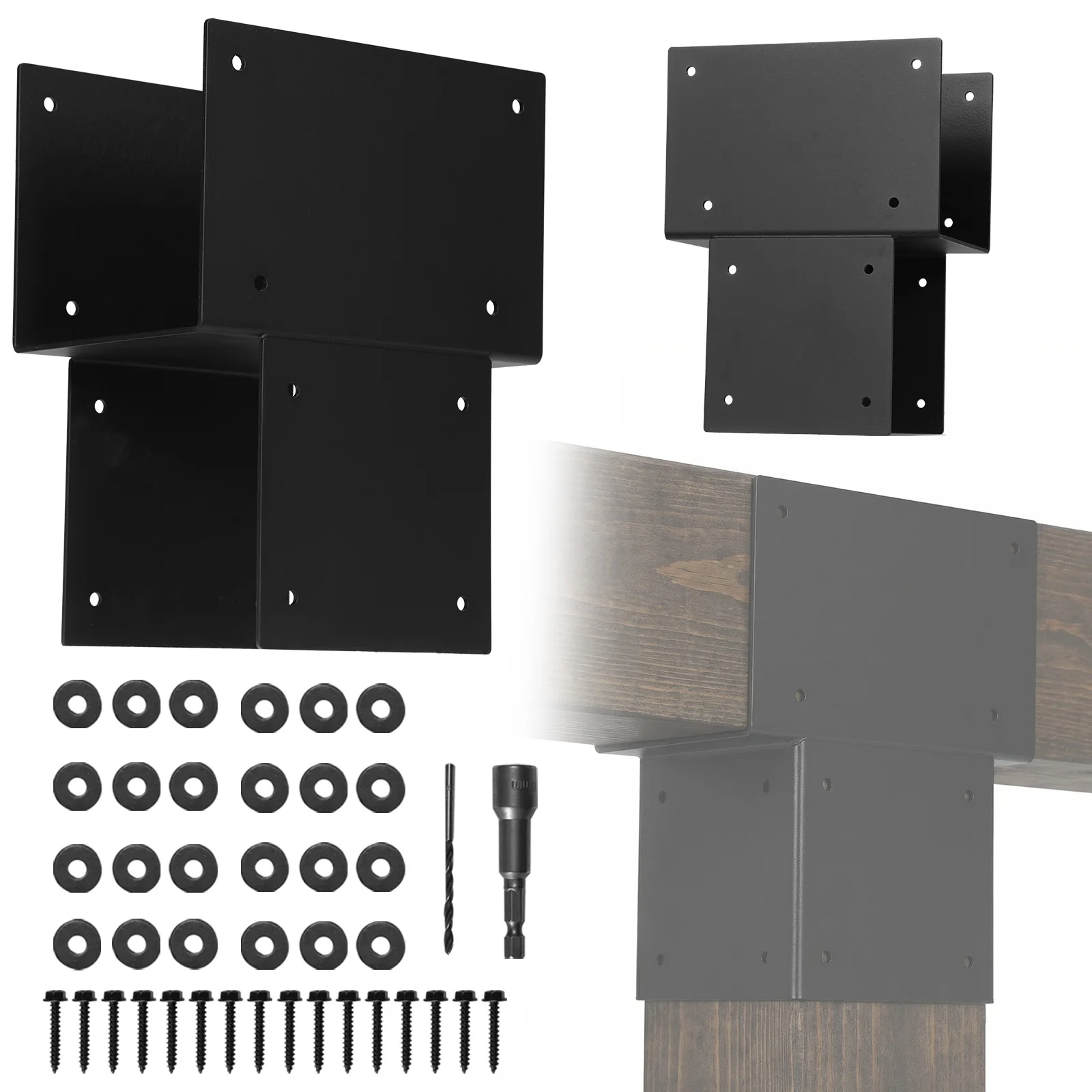 

2 Pack Post Caps Tie Brackets 6x6 (Actual 5.5x5.5in) Galvanized Steels Pergola Connector Brackets for Wood Posts Gazebo