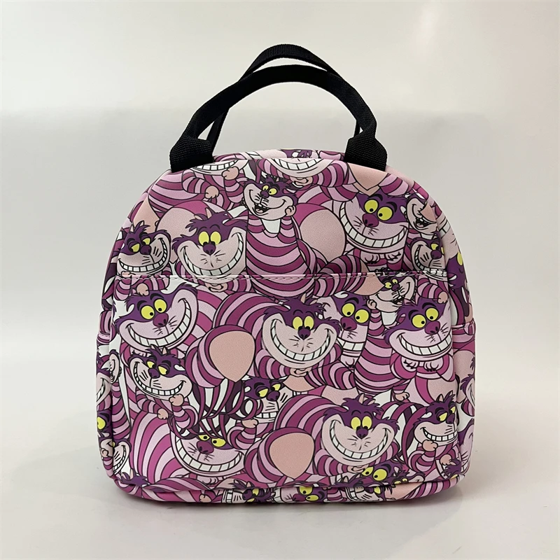 Disney Cheshire cat S4480 Anime Shoulder Bags Customized PU Cartoon Lunch Bag Casual Tote Storage Handbag Gift