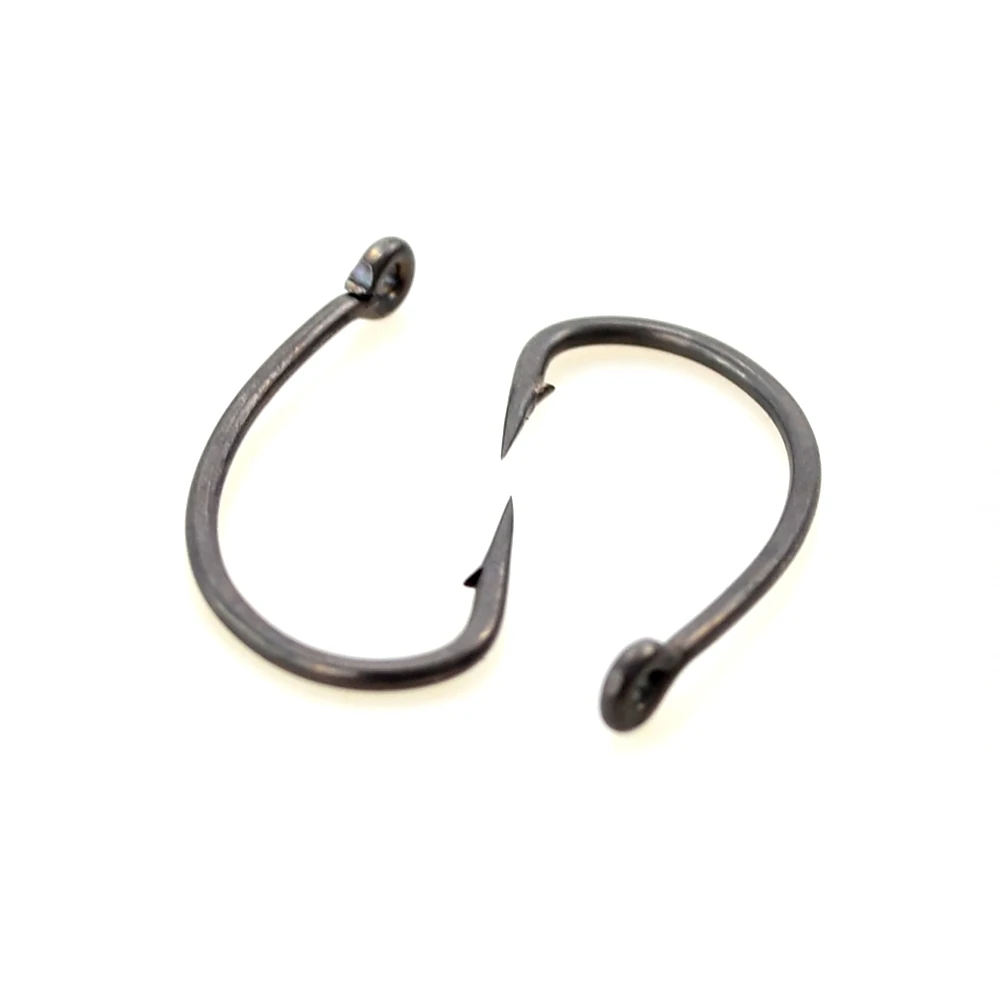 Hirisi 15x Carp Fishing Hooks With Eye Micro Barb High Carbon Steel Fish Hooks PTFE Coated Fishing Accessories X915