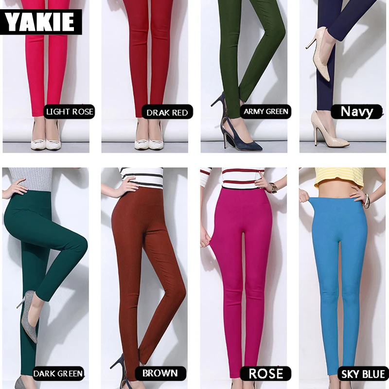 clothes 5XL 18 Colors Candy Color Leggings For Women 2022 Summer High Waist Stretch office Girls Skinny Leggings Female pants