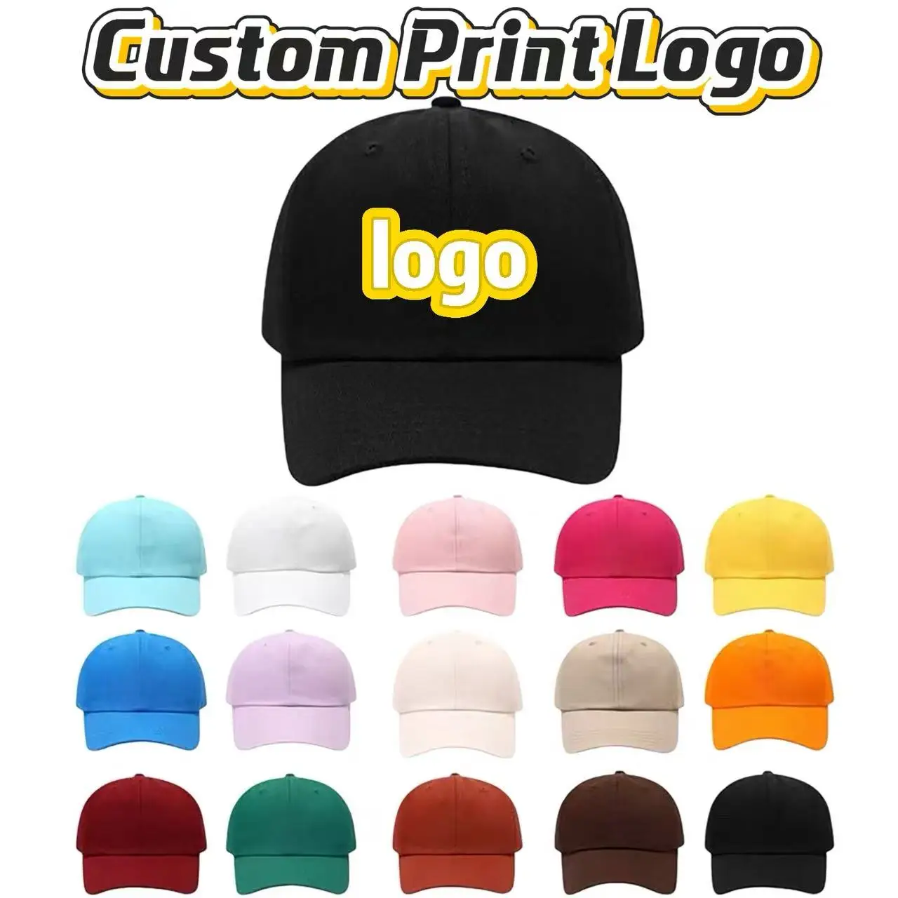 Customized Printed Logo Children's Pure Cotton Soft Top Baseball Hats Outdoor Sports Sun Protection And Shading Duck Tongue Caps