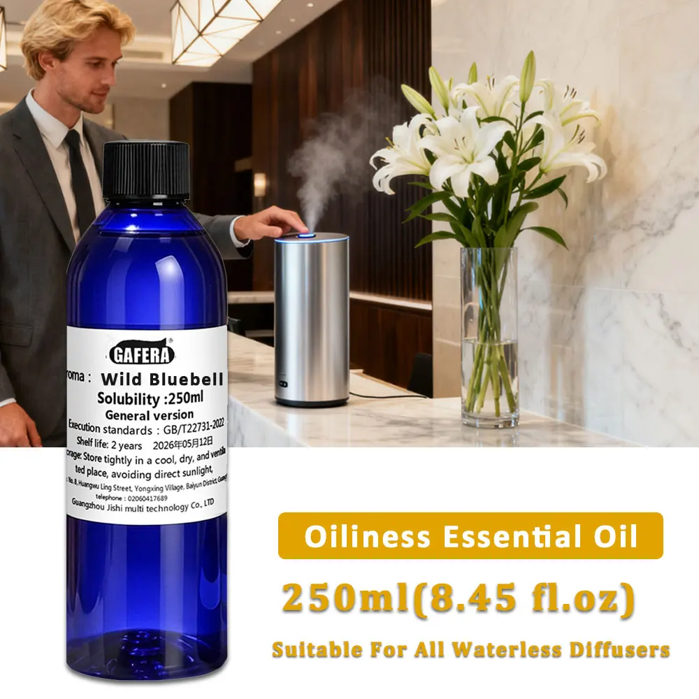 GAFERA 250ml (8.45 fl.oz) Wild Bluebell Freesia Essential Oil - For Waterless Diffuser, Aromatherapy Machine Replenishes Essence