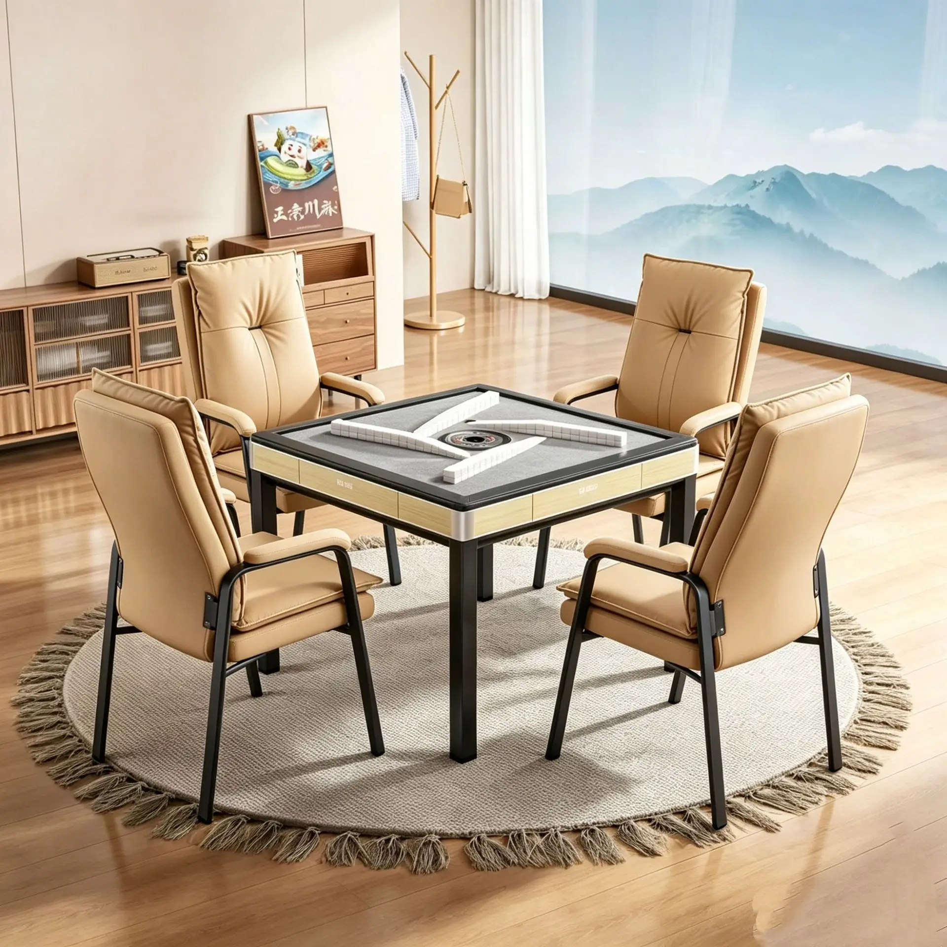HYS mahjong machine automatic household folding heating silent electric dining table integrated rotor roller coaster mahjong