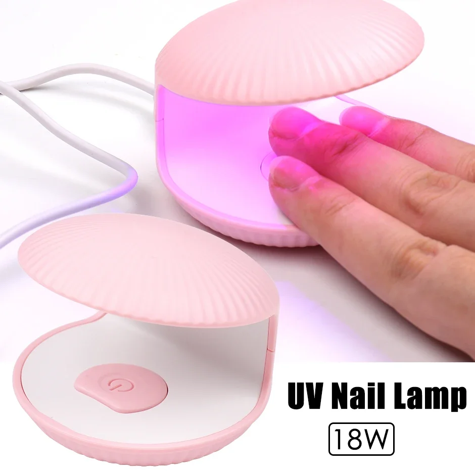 18W Shell UV Lampada per unghie Asciugatrice Mini Macchina per fototerapia per uova a dito singolo Asciugatura rapida Vernice portatile Strumenti per manicure curata CA053
