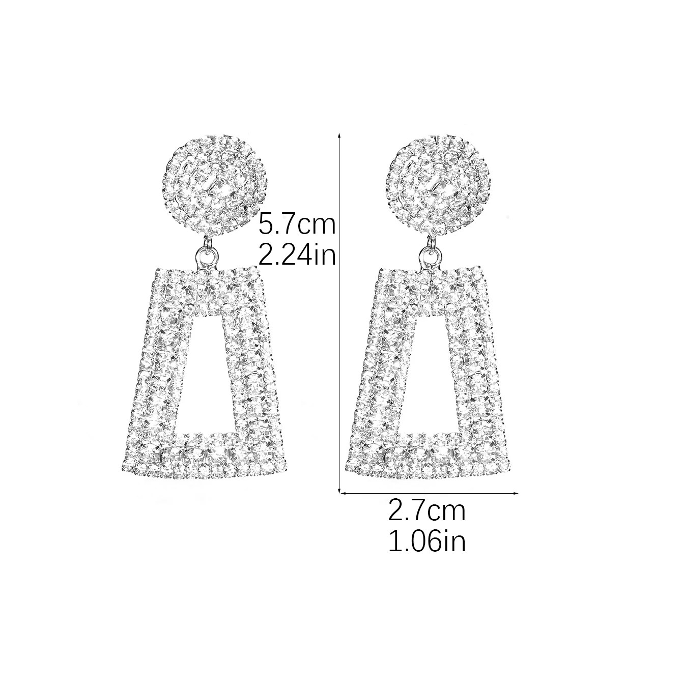 Chandelier Dangle Drop Earrings for Women Rhinestone Earrings Crystal Fringe Long Tassel Earrings for Bridal Wedding Prom Party