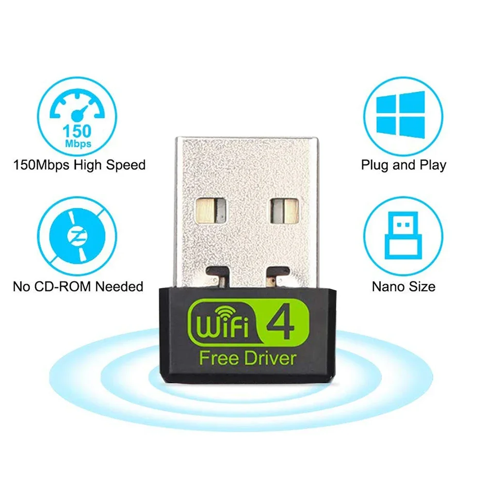 USB WiFi Adapter 150Mbps Mini USB2.0 Wireless Network Dongle Free CD Driver Wi-Fi  Receiver for Win/Vista/Linux Desktop/Laptop