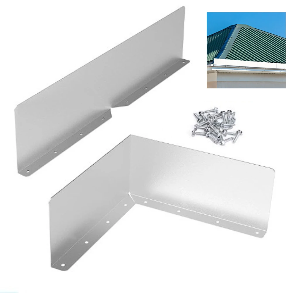 Rainwater Deflection Plate Set for Roof Gutters to Provide Effective Water Direction and Protect Roof and Surrounding Areas