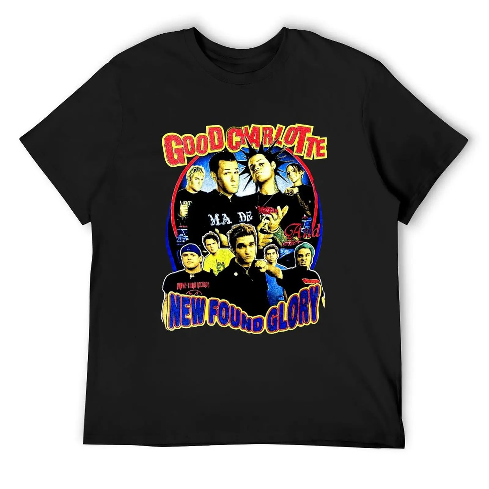 

Good Charlotte New Found Glory T-Shirt street wear blacks rapper graphic tees heavyweight t shirts for men