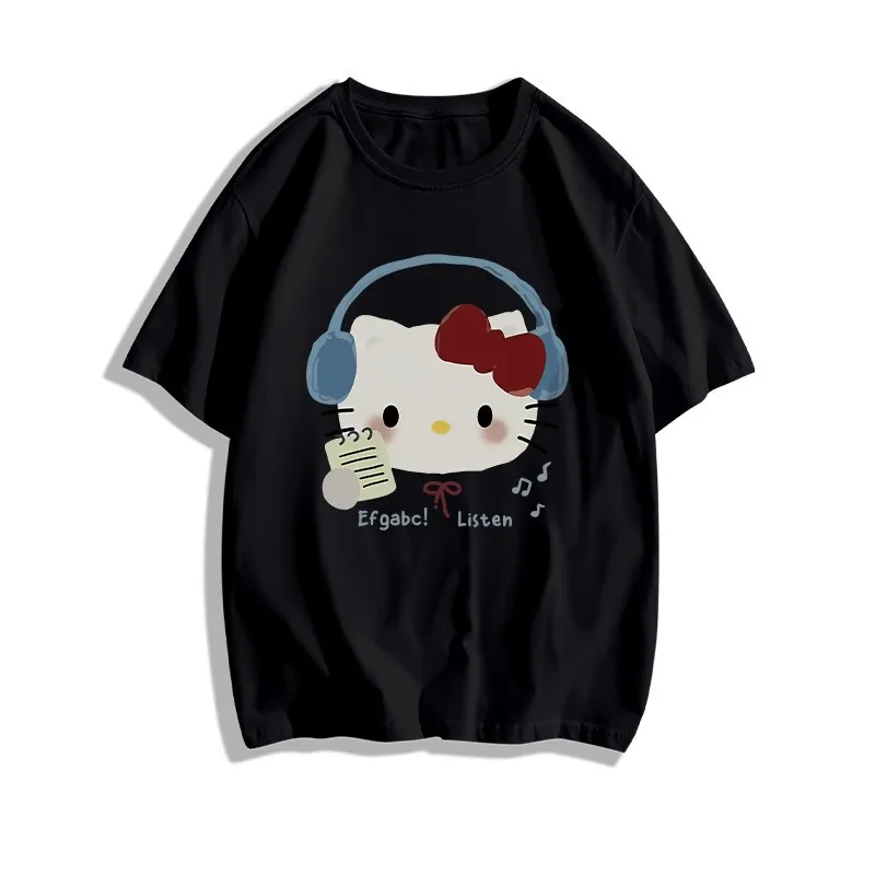 100%純綿Tシャツ 2025年夏新作 ニッチデザイン 漫画柄 半袖Tシャツ 多用途 ルーズトップ Y2Kスタイルトップ