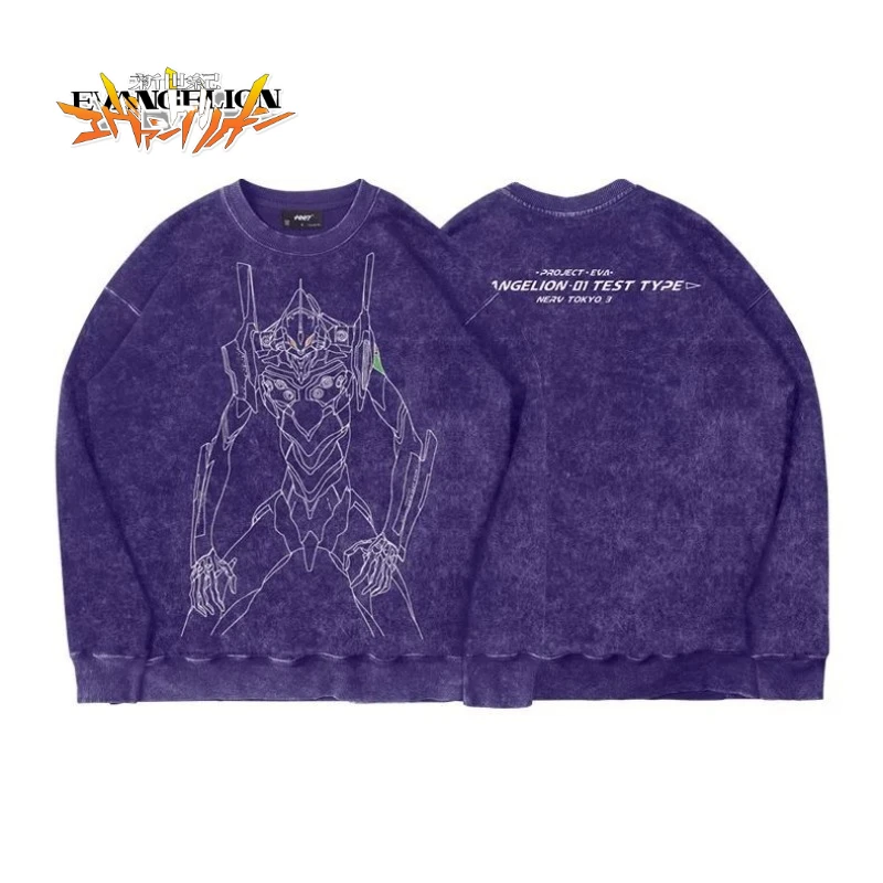 

Мужская толстовка-куртка EVA-01 в японском стиле, винтажная, с эффектом потертости, с принтом аниме-персонажей, новинка весенней коллекции, подарок